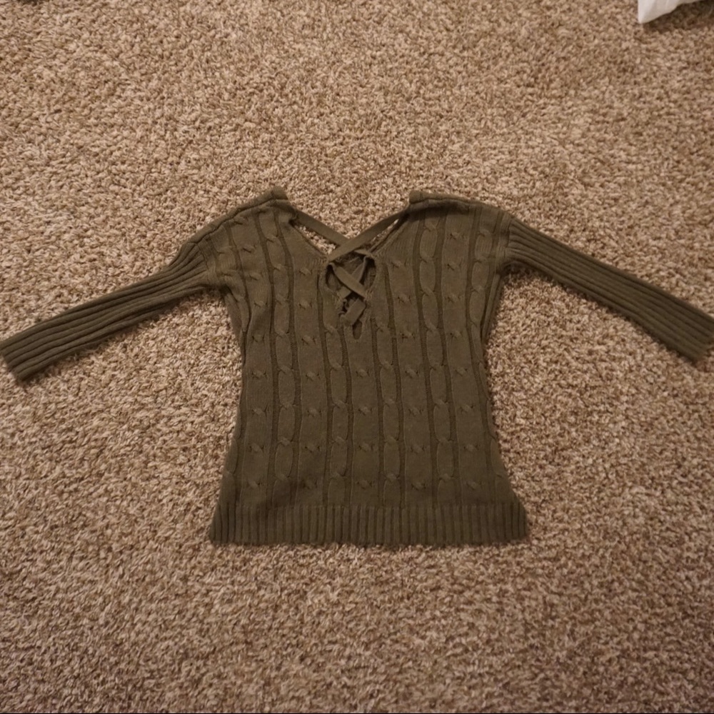 Green Strappy Back Sweater